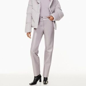 Aritzia Wilfred Melina High Waisted Straight Leg Leather Pants